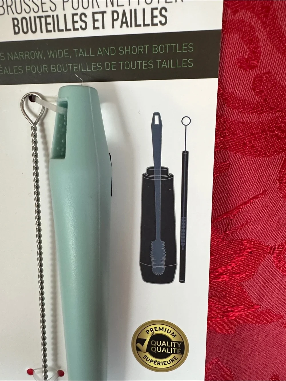 Ideal Kitchen Bottle & Straw Brush Set - Mint